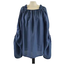 Autre Marque-PIECE OF WHITE Dresses T.International S Linen-Blue