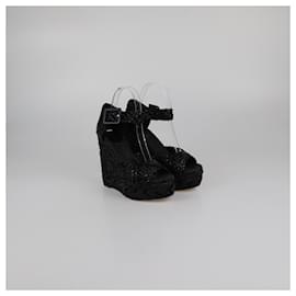 Hermès-HERMES Espadrilles T.EU 37 Leather-Black