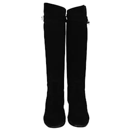 Hermès-HERMES Boots T.EU 37 Suede-Black