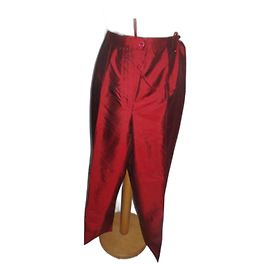 Autre Marque Pantalones Marc Aurel de seda color burdeos talla 40 Burdeos
