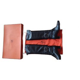 Hermès leather riding boots dark brown Dark brown