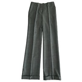 Calvin Klein Grey Wool Wide Leg Pants Grey