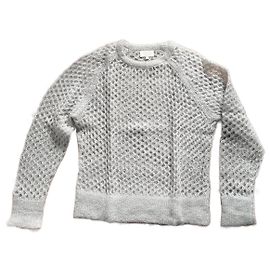 Autre Marque notshy cashmere Strickpullover mit Lochmuster Grau Grau