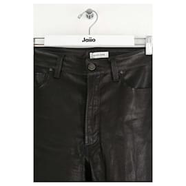 Anine Bing-Straight leather pants-Black