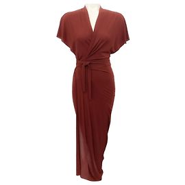 Vestido envolvente marrom henna de Rick Owens Marrom
