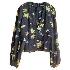 Autre Marque Realisation Par Silk V Neck Top Multiple colors