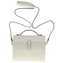 Autre Marque Hunting Season Top Handle Crossbody Bag in White Leather White Cream