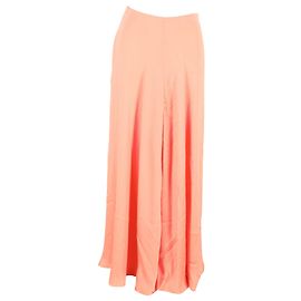 Autre Marque Jupe maxi taille haute Galvan en polyester corail Orange Corail