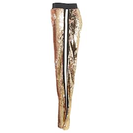 Autre Marque-Serena Baute Sequin Trousers in Gold Polyester-Golden,Metallic