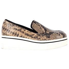 Stella Mc Cartney Stella McCartney Faux Python Platform Slip On Sneakers in Animal Print Leather Other