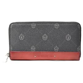 & Other Stories-Berluti Itauba Coated Canvas Long Wallet-Black,Dark red
