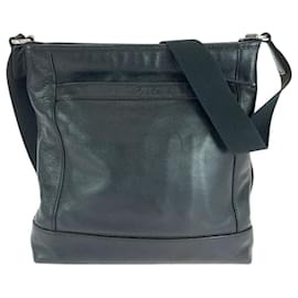 Coach-Coach Leather Shoulder Bag Pochette-Black
