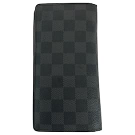 Louis Vuitton-Louis Vuitton Damier Graphite Long Wallet N62665-Black