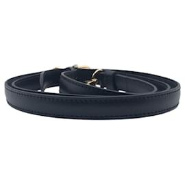 Louis Vuitton-Louis Vuitton Black Leather Shoulder Strap Unisex-Black