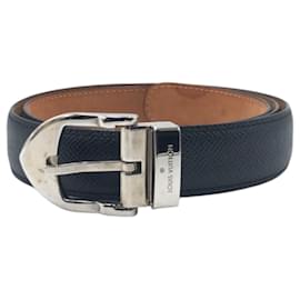 Louis Vuitton-Cinto de couro e metal Louis Vuitton M6843-Marrom,Preto