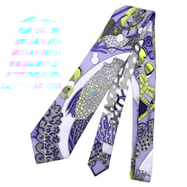 Hermès-Hermes Tropical Silk Tie Unisex-Blue,Turquoise