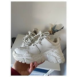 Baskets compensées The Kooples en cuir blanc 36 Autre