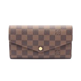 Louis Vuitton-Louis Vuitton Portefeuille Sarah Damier Ebene Bi-fold Long Wallet-Brown,Damier ebene