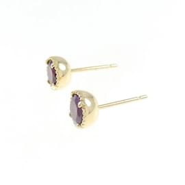 Autre Marque-Ponte Vecchio 18K Gold Garnet Stud Earrings-Yellow