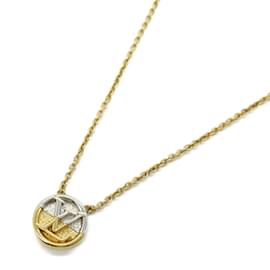 Louis Vuitton-Louis Vuitton Gold Plated Collier L to V Necklace-Golden