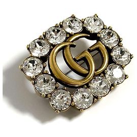 Broche em metal Double G da Gucci para mulheres com cristais Outro