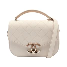 Chanel-Chanel Coco Mark Flap Bag-Beige,Cream