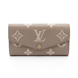 Louis Vuitton-Louis Vuitton Portefeuille Sarah Bi-fold Long Wallet-Beige,Grey