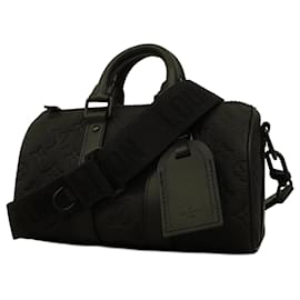 Louis Vuitton-Louis Vuitton Monogram Taurillon Keepall Bandouliere 25 Handbag-Black