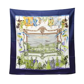 Hermès-Hermès Carré 90 Turqueries En Lhonneur De Mr T Scarf-Multicolore,Bleu Marine