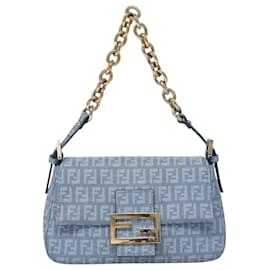 Fendi-Fendi Mini Baguette-Bleu