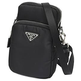 Prada-Prada Re-Nylon Smartphone Case Shoulder Pouch-Black