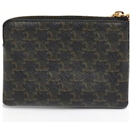 Céline-Celine Black Canvas Coin and Card Case-Black