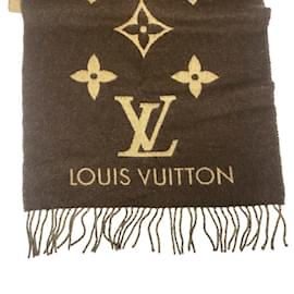Louis Vuitton-Louis Vuitton Monogram Cashmere Stole-Brown,Monogram