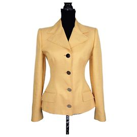 Blazer giallo in cotone e seta Dolce & Gabbana Giallo