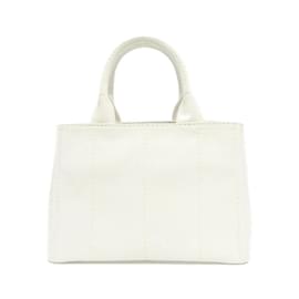 Prada-Prada Canapa Handbag-Black,White