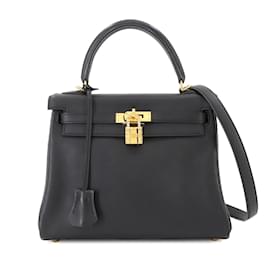 Hermès-Hermes Kelly 25 Shoulder Bag-Black