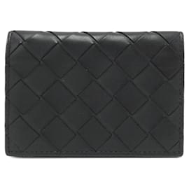 Bottega Veneta-Bottega Veneta Black Leather Business Card Case-Black