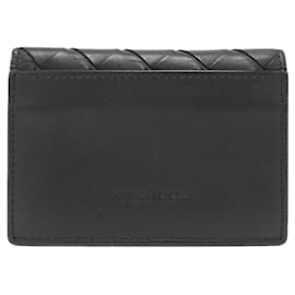 Bottega Veneta-Bottega Veneta Black Leather Business Card Case-Black