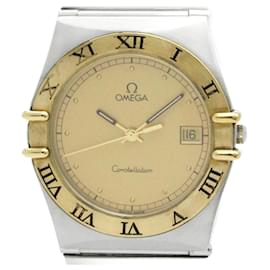 Omega-Omega Constellation 18K Gold Steel Quartz Men's Watch-Other
