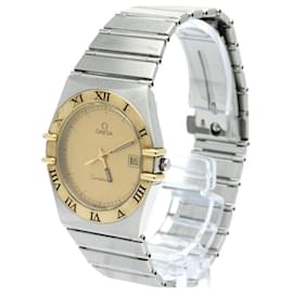 Omega-Omega Constellation 18K Gold Steel Quartz Men's Watch-Other