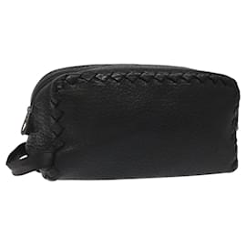 Autre Marque-BOTTEGA VENETA INTRECCIATO Clutch Bag Leather Black 174361 Auth bs23006-Black