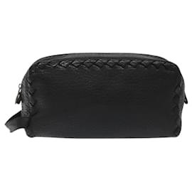 Autre Marque-BOTTEGA VENETA INTRECCIATO Clutch Bag Leather Black 174361 Auth bs23006-Black