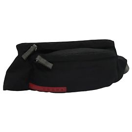 PRADA Sportliche Gürteltasche aus Nylon Schwarz Grau Silber Auth ar13262 Braun Schwarz Silber