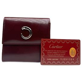 Cartera de cuero burdeos Cartier Panthère vintage Burdeos