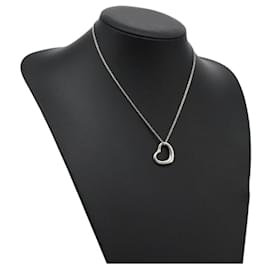 Autre Marque-TIFFANY&Co. Open Heart Necklace Ag925 Silver Auth am7908-Silvery