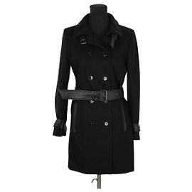 The Kooples Schwarzer Wollmantel Schwarz
