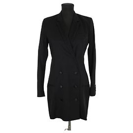 The Kooples Schwarzes Wollkleid Schwarz