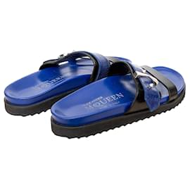 Alexander Mcqueen-Alexander McQueen Embossed Sandals-Blue