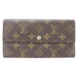 Louis Vuitton-Louis Vuitton Monogram Portefeuille Sarah Long Wallet-Brown,Monogram