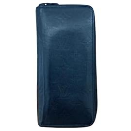Louis Vuitton-Louis Vuitton Black Leather Long Wallet-Black